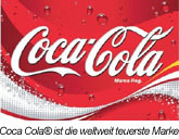 Coca Cola - Die weltweit teuerste Marke. Das Logo wird seit &uuml;ber 100 Jahren st&auml;ndig ver&auml;ndert und dem Zeitgeschmack angepa&szlig;t.